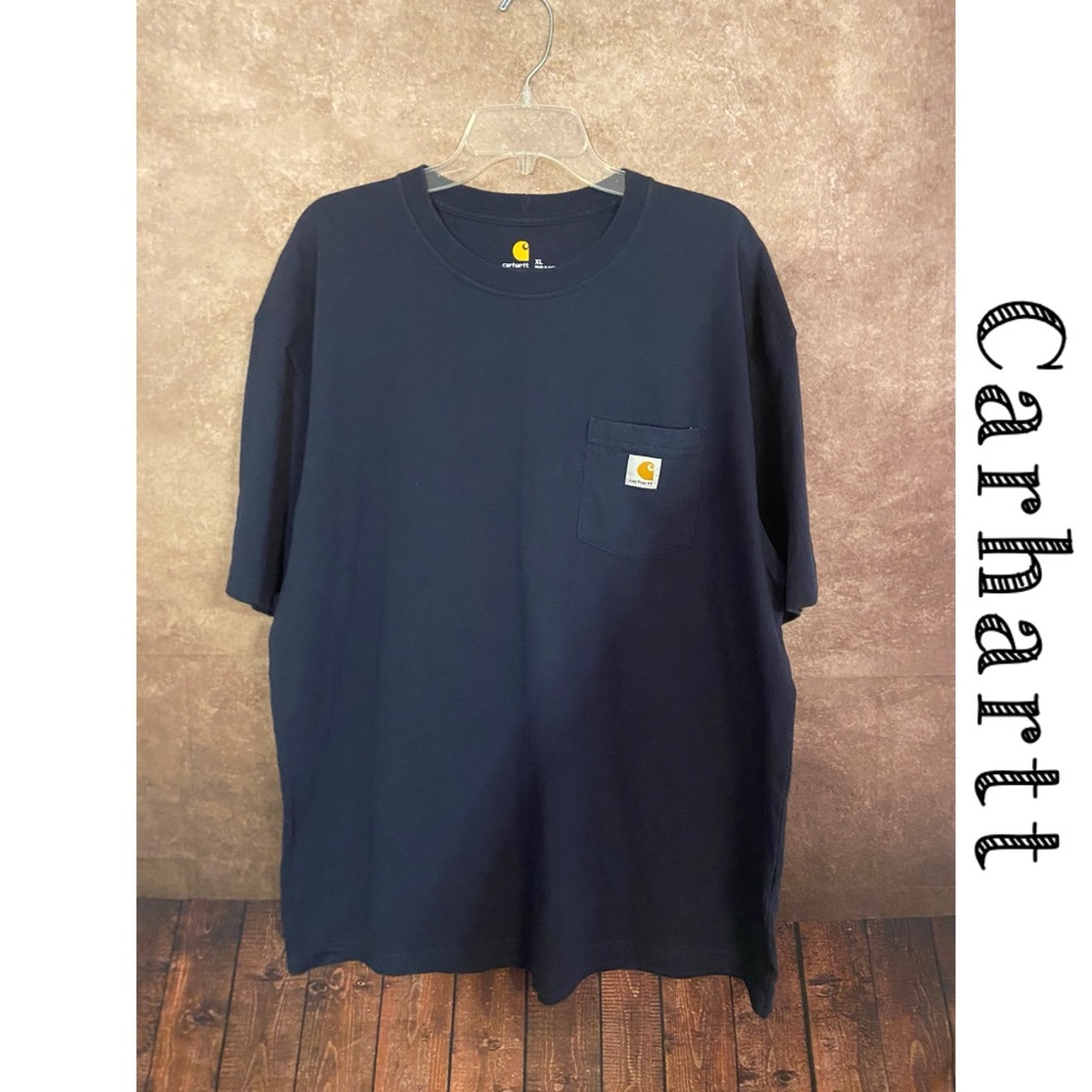 Carhartt~Mens Loose Fit Heavyweight Short-Sleeve Pocket T-Shirt~Navy~size XL~EUC